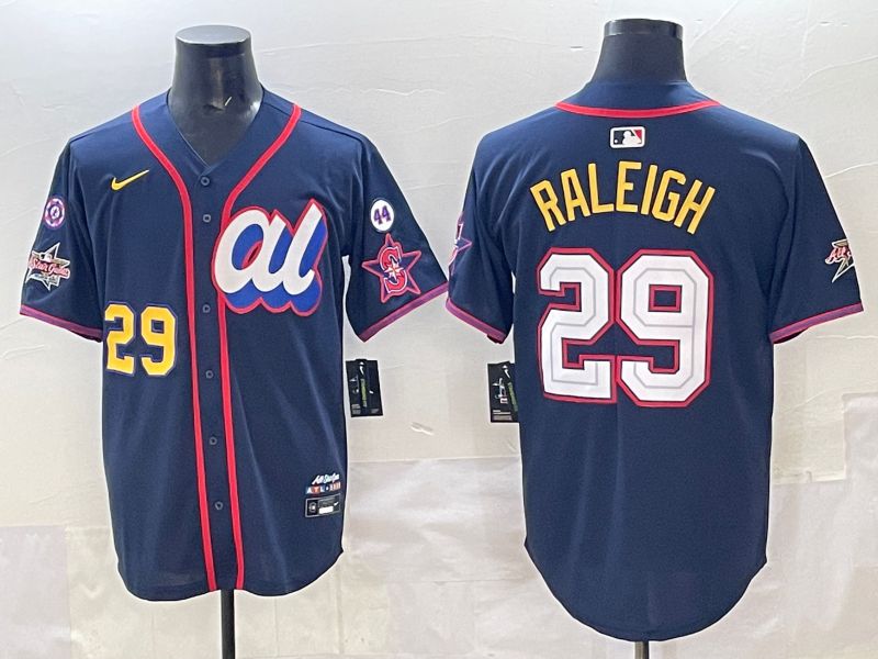 Men 2025 Seattle Mariners 29 Raleigh dark Blue All star Nike MLB Jersey style 05